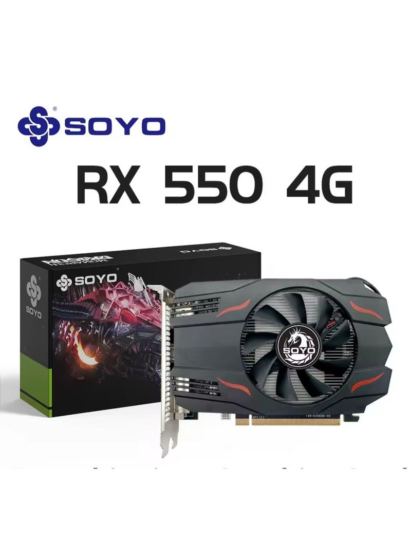 كرت شاشة RX550 حجم ( 4GB ) من SOYO معالج رسوميات للكمبيوتر GPU